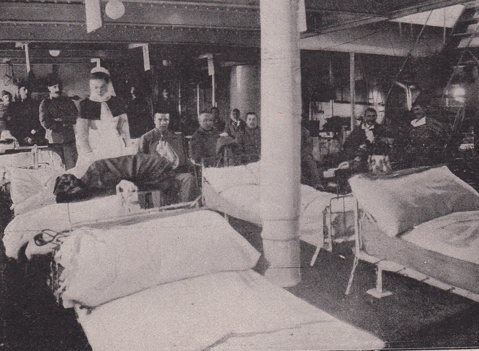 A ward on the Hospital Ship Spartan, Sister Makepeace in charge